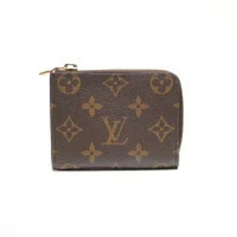 Louis Vuitton Portefeuille Noir Black Compact coin case Wallet Brown